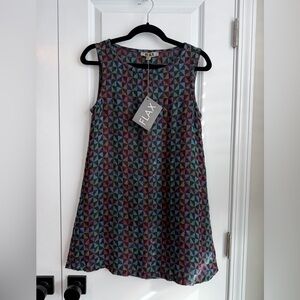 FLAX Women’s Layer Tunic Aurora Multicolored Geometric Print NWT Size P/XS